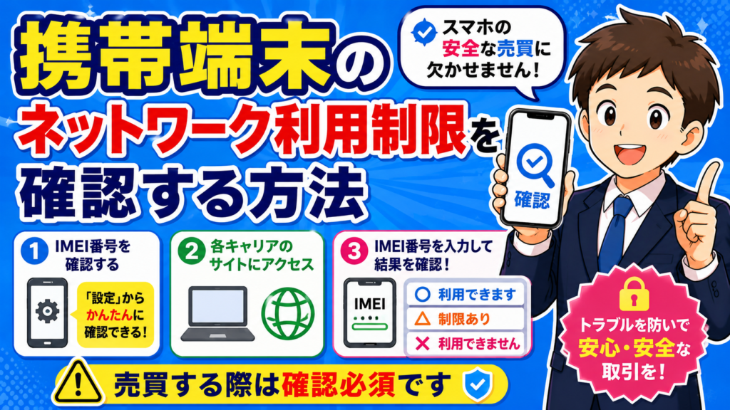 携帯端末のネットワーク利用制限を確認する方法【売買する際は確認必須です】