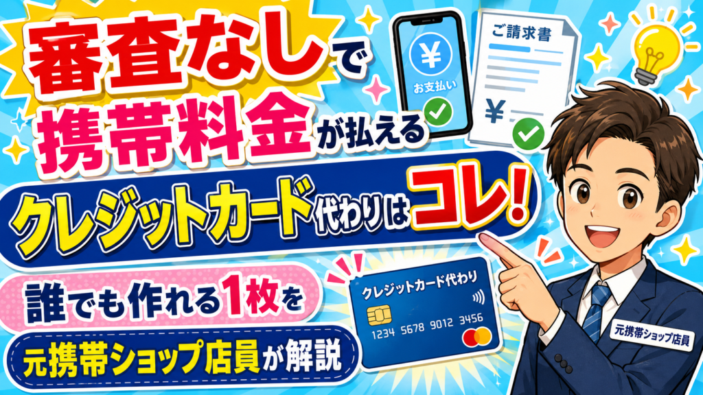 審査なしで携帯料金が払えるクレジットカード代わりはコレ