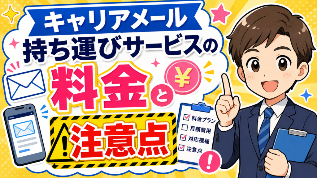 キャリアメール持ち運びサービスの料金と注意点