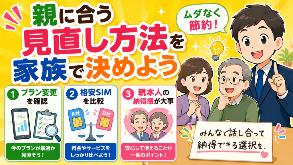 親に合う見直し方法を家族で決めよう