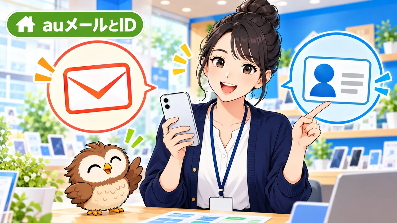 auメールとau IDを別々に確認するイラスト