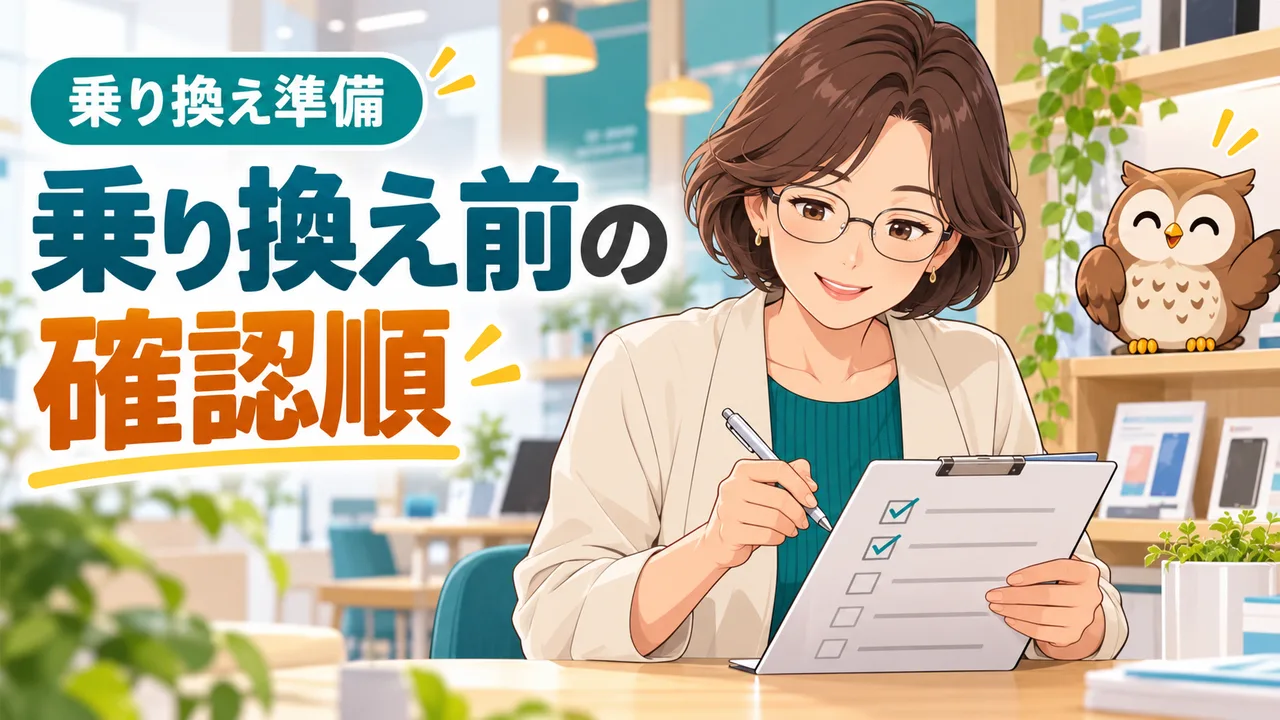 乗り換え準備：乗り換え前の確認順