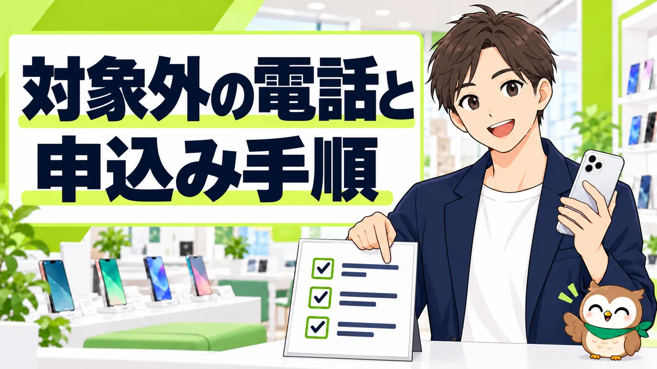 通話定額の対象外番号と申込み手順を説明するイラスト