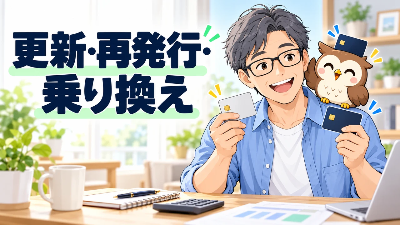 クレジットカード変更後の手続きと確認方法のイラスト