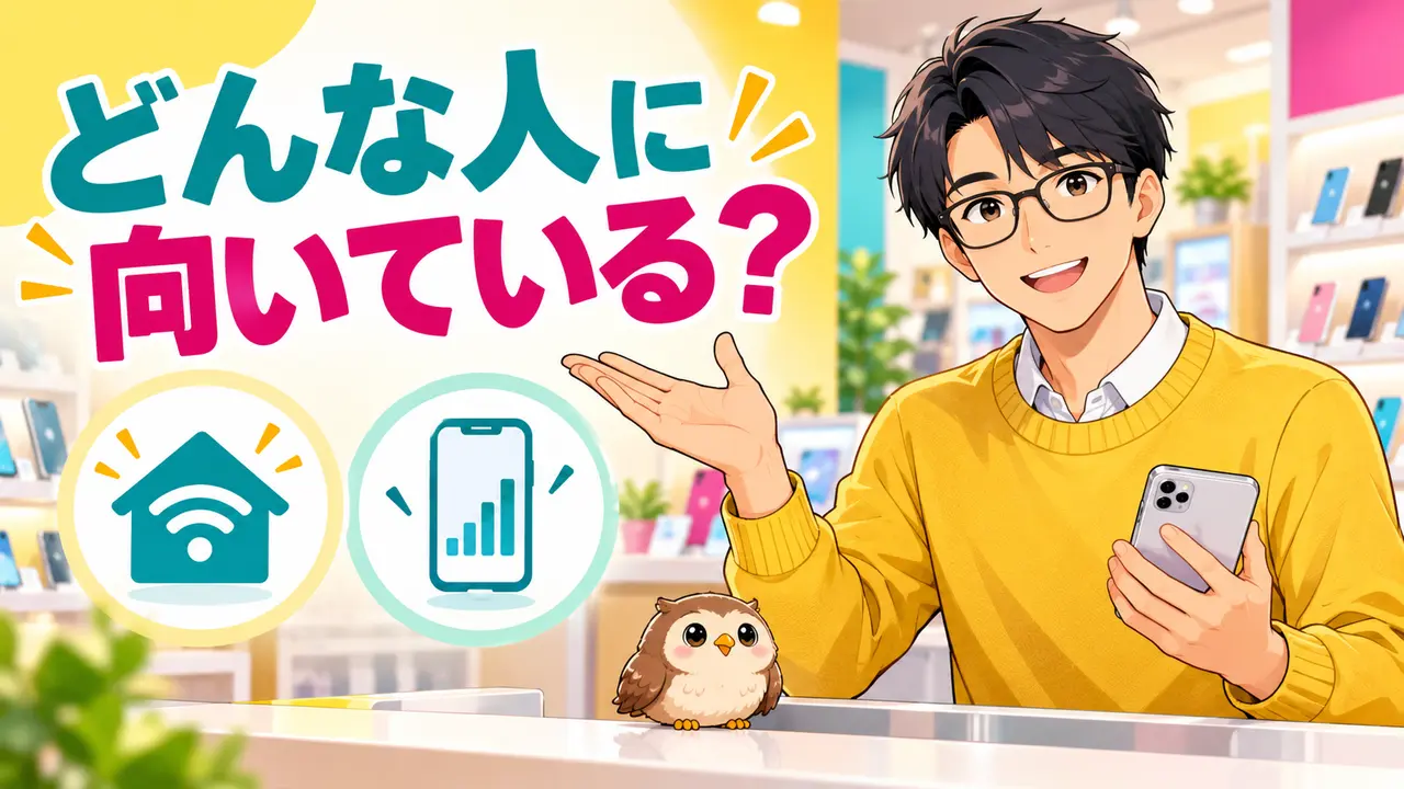 自宅Wi-Fiとモバイル通信の使い方から向くプランを考える男性