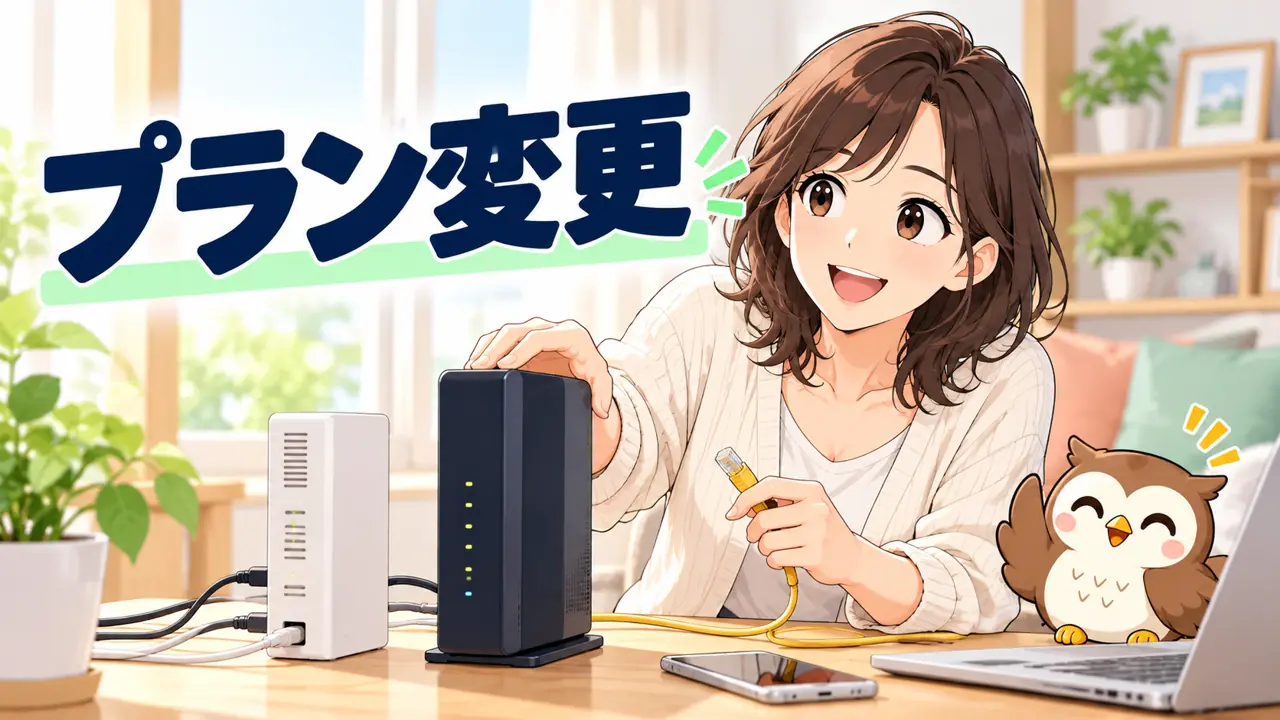 1ギガから10ギガへ変更するときの注意点のイラスト