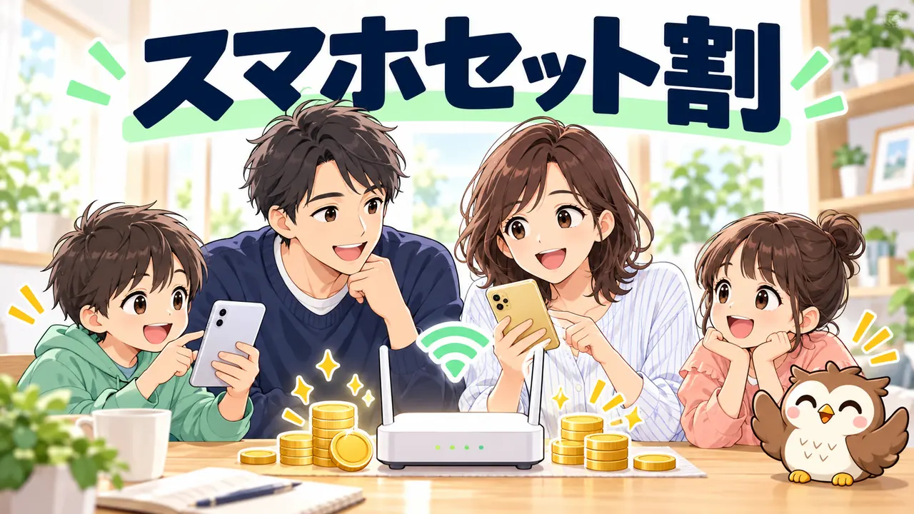 家族4人のスマホセット割と自宅の光回線