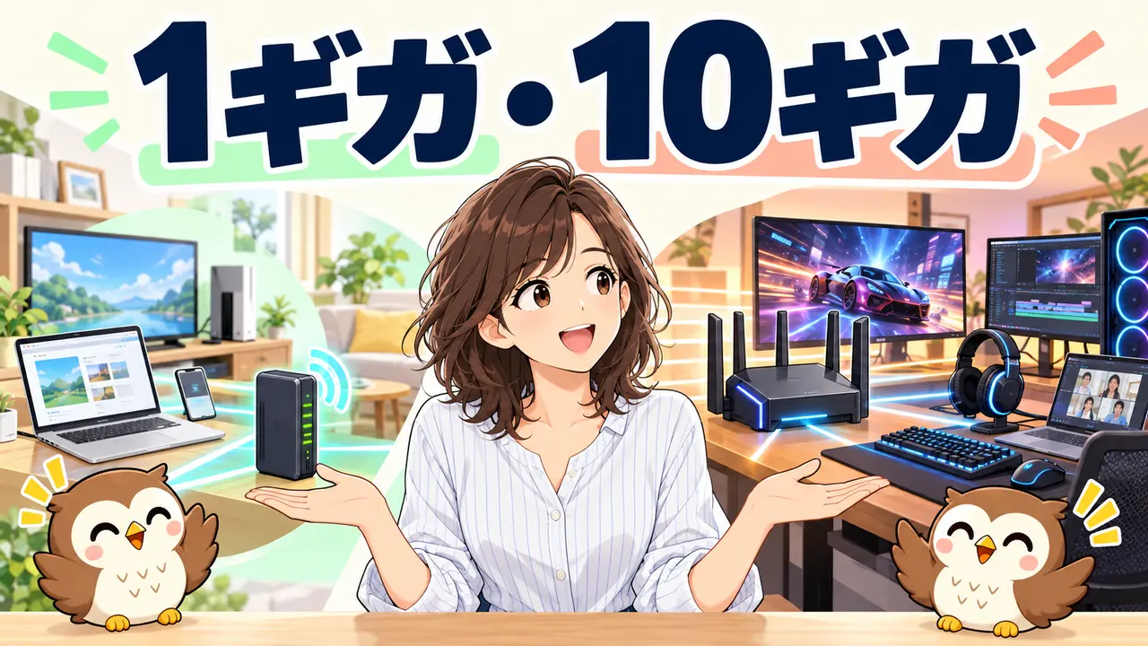 光回線の1ギガと10ギガの利用環境を比較