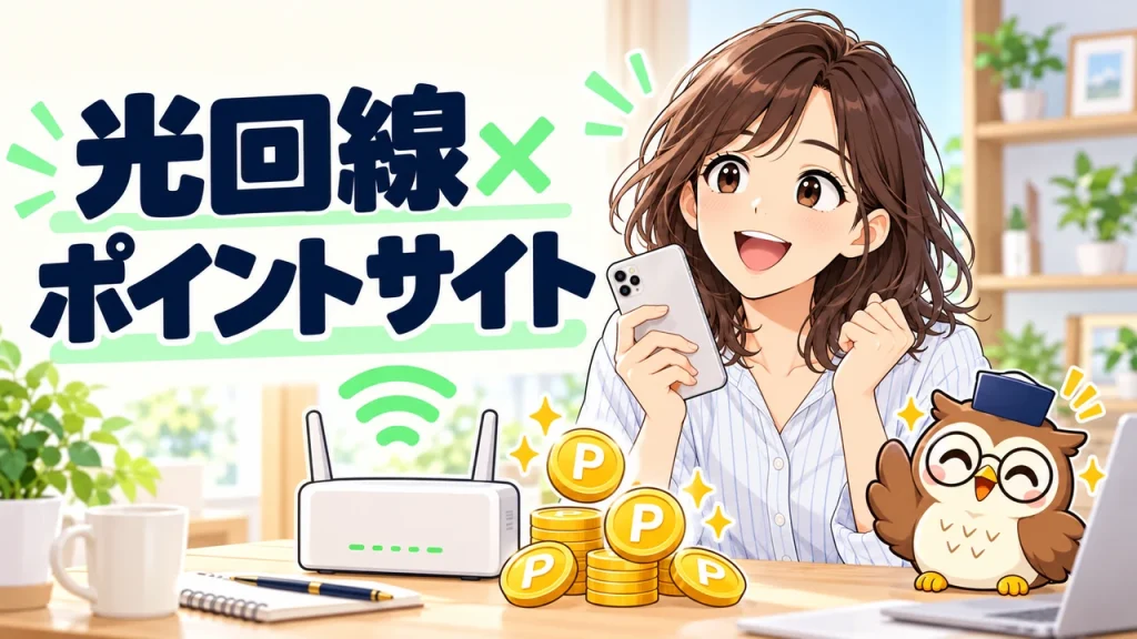 光回線とポイントサイトの特典を比較するアイキャッチ画像