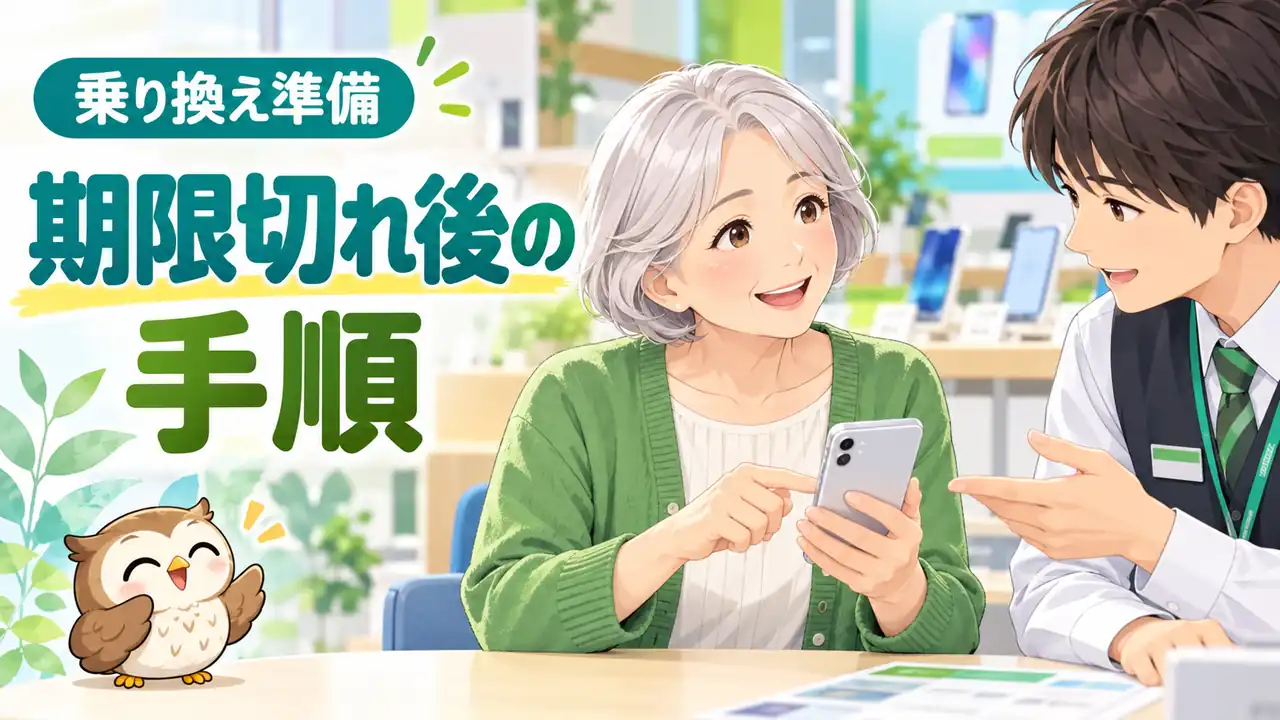 MNP予約番号の有効期限が切れたときの対処を説明するイラスト