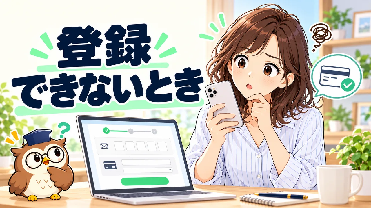 カード登録ができないときの認証確認を示すイラスト