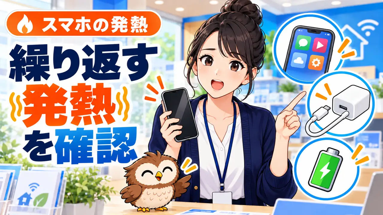 発熱が繰り返す場合の確認ポイントを説明するイラスト