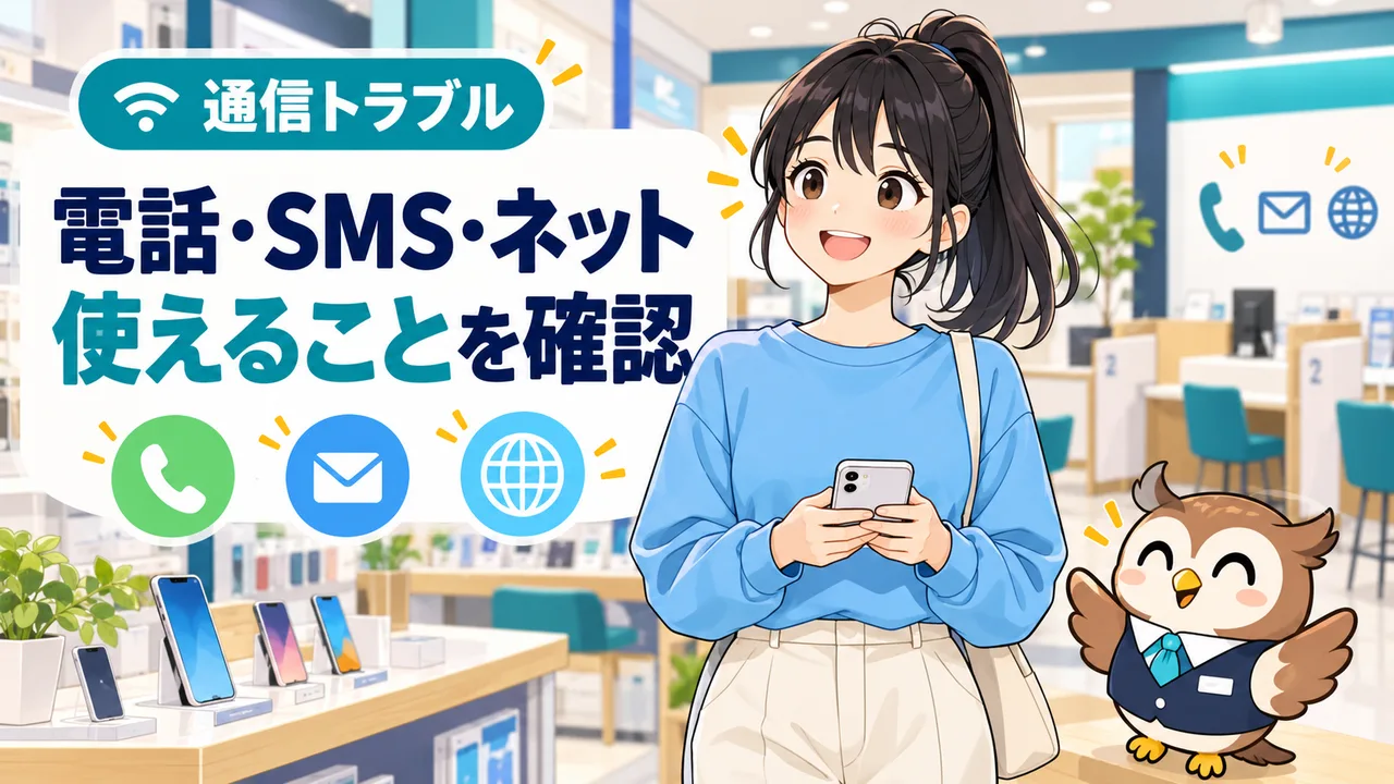 電話・SMS・ネット使えることを確認