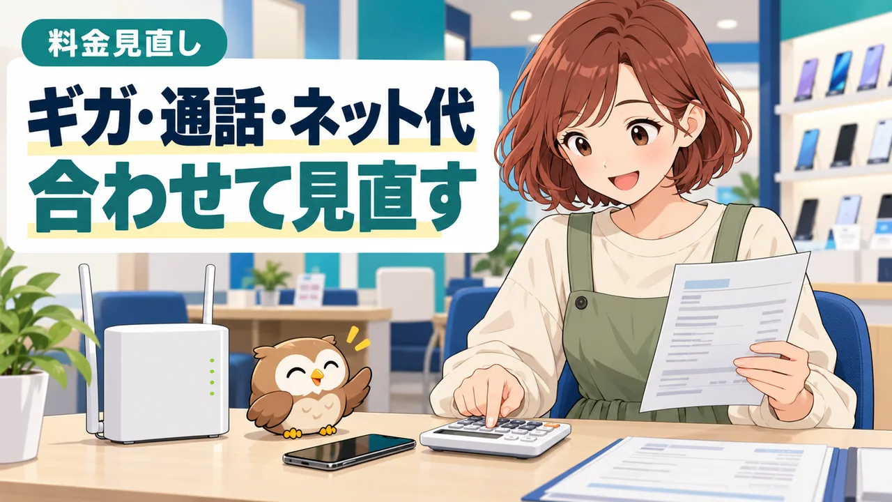 ギガ・通話・ネット代合わせて見直す