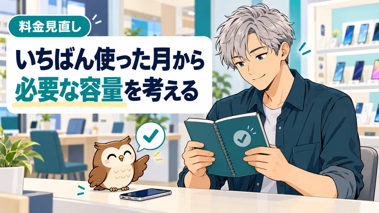 いちばん使った月から必要な容量を考える