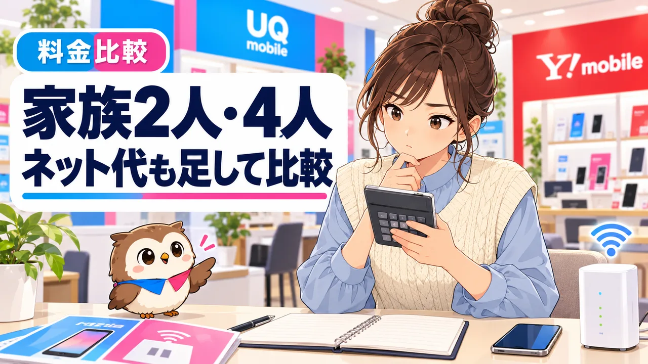 家族2人・4人ネット代も足して比較