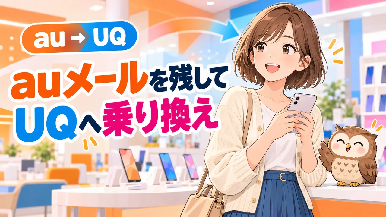 auメールを残して:UQへ乗り換え