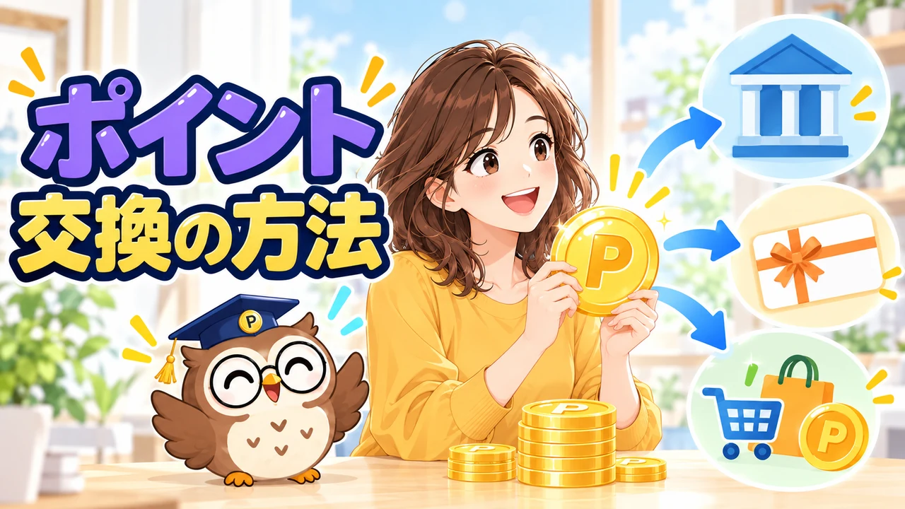 貯めたポイントを現金や共通ポイントへ交換