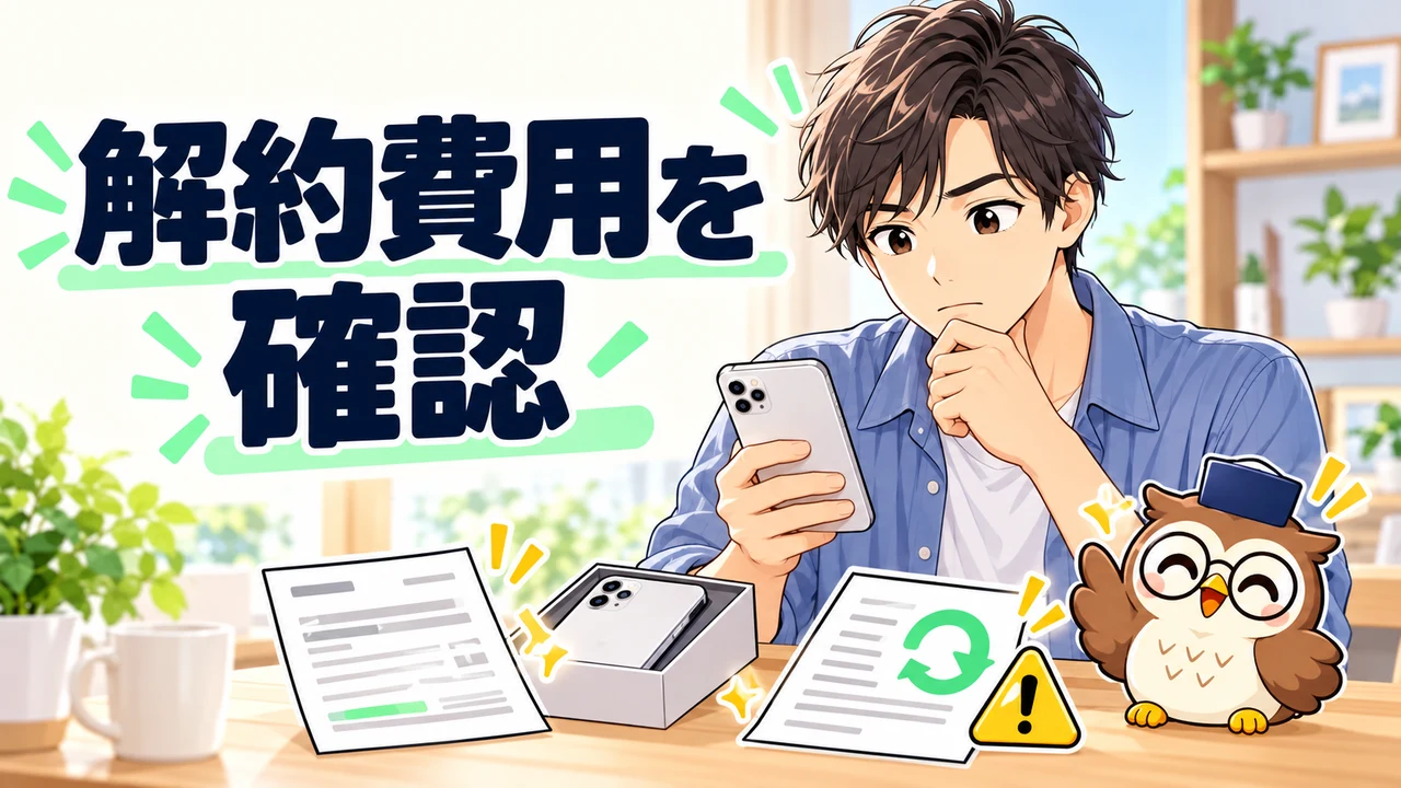 解約費用と端末分割払いを確認