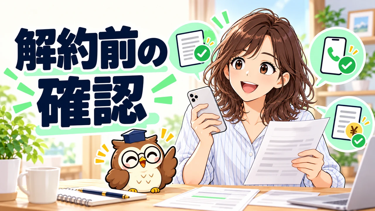 解約前に料金・端末・メール・認証を確認