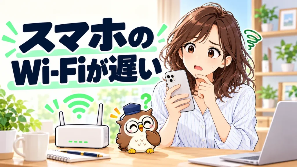 スマホのWi-Fiが遅いときの切り分けを示すアイキャッチ