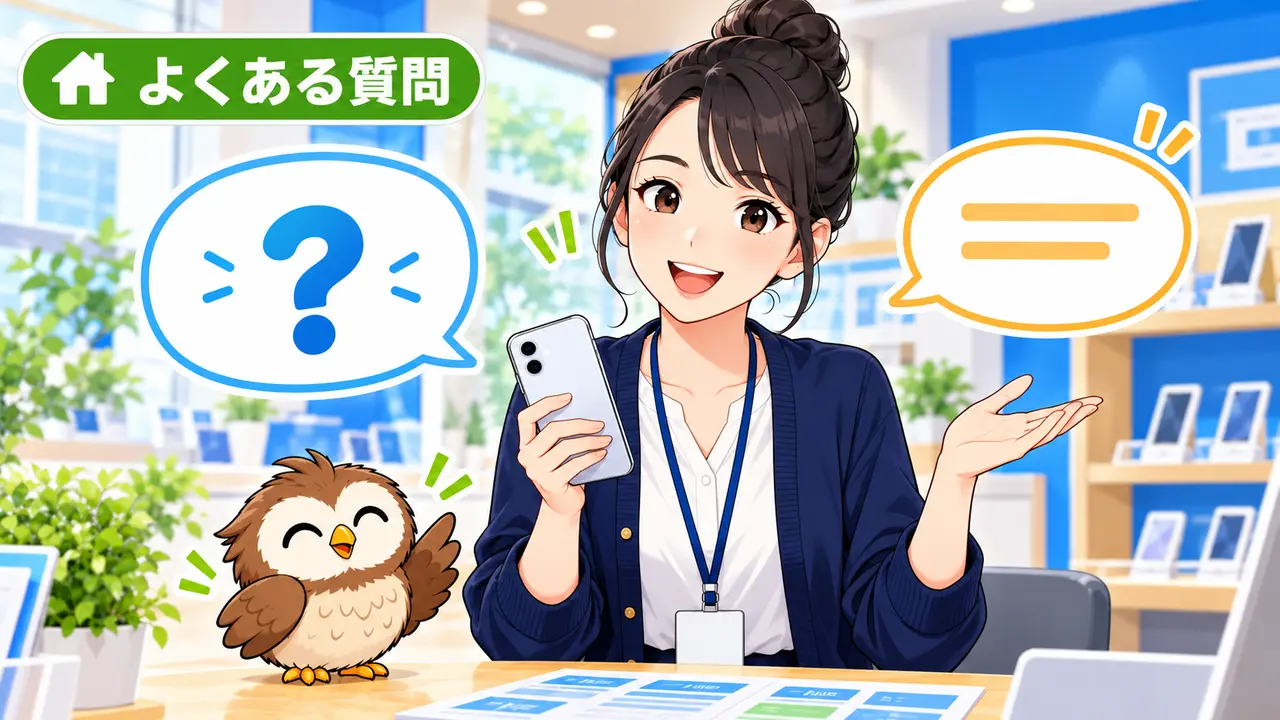 ソフトバンクから格安SIMへの乗り換えについてよくある質問を説明するイラスト