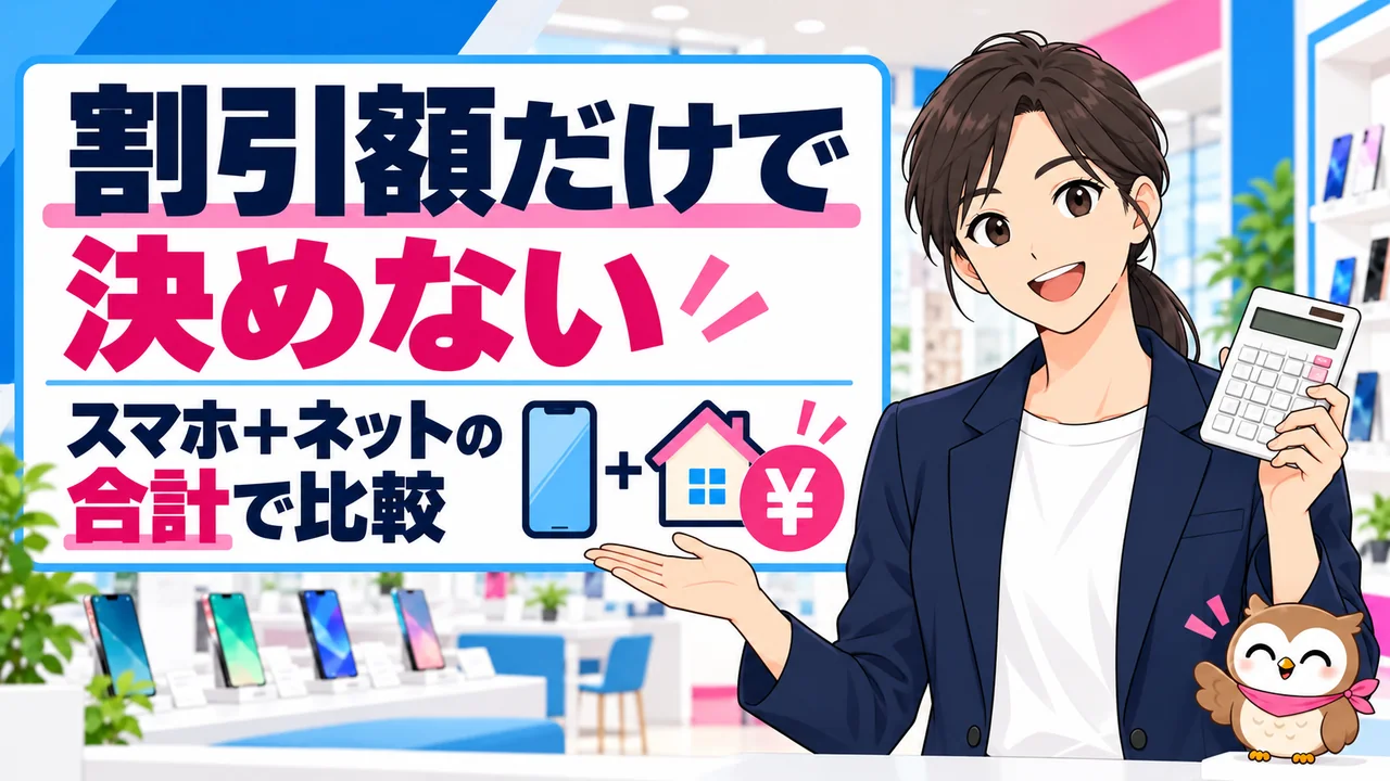 スマホと自宅ネットの合計料金で自宅セット割の損得を比較